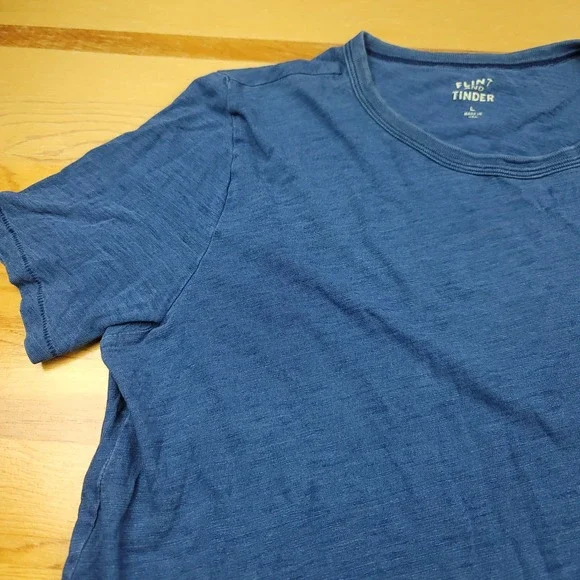 Flint and Tinder Mens Blue Short Sleeve Pocket Tee T-Shirt Made in USA - Picture 4 of 12